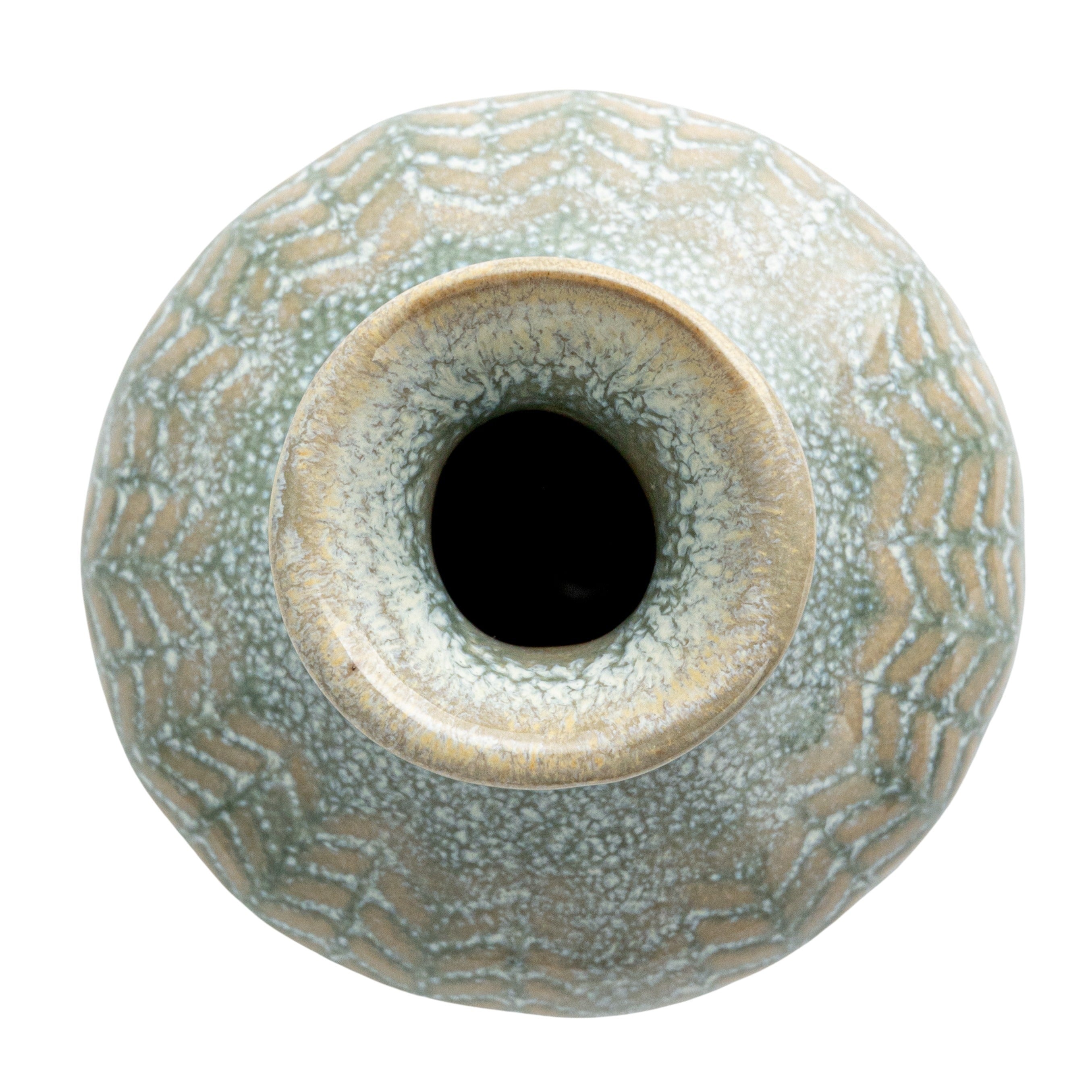 Grey Embossed Stoneware Vases with Reactive Glaze (Set of 3 Sizes)